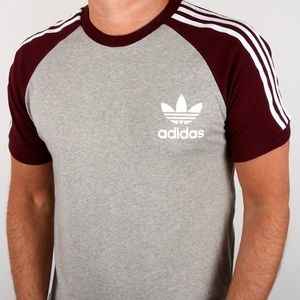 Grey and Maroon Adidas T-Shirt
